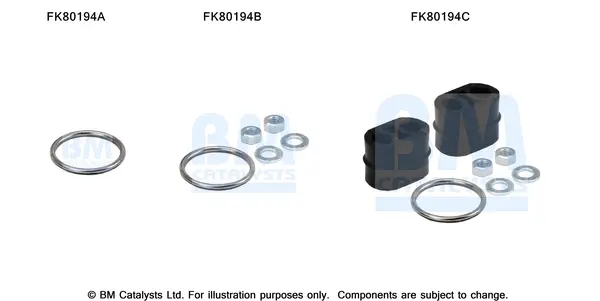 монтажен комплект, катализатор BM CATALYSTS        