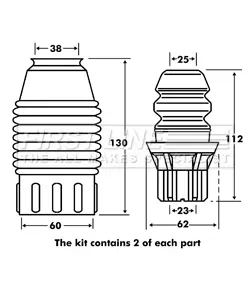 прахозащитен комплект, амортисьор FIRST LINE          