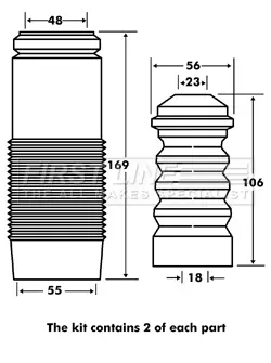 прахозащитен комплект, амортисьор FIRST LINE          