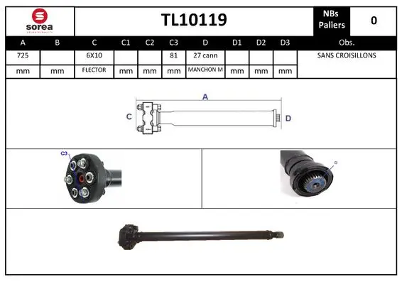 кардан, задвижване на оста SNRA                
