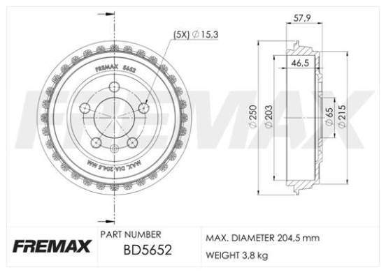 спирачен барабан FREMAX              