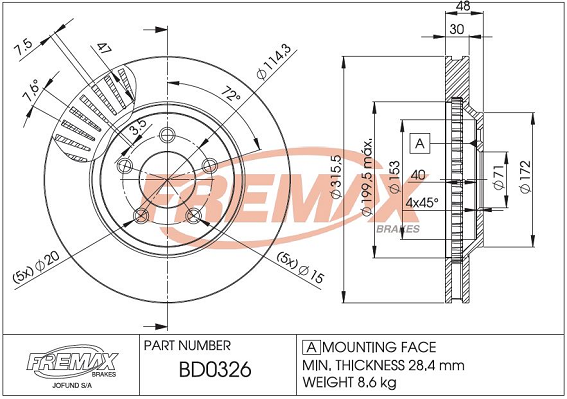 спирачен диск FREMAX              