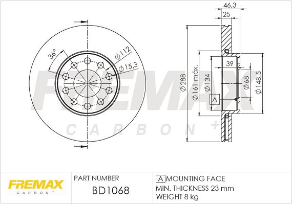 спирачен диск FREMAX              