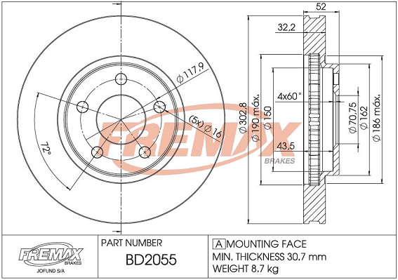 спирачен диск FREMAX              