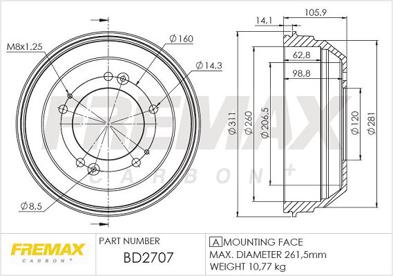 спирачен барабан FREMAX              