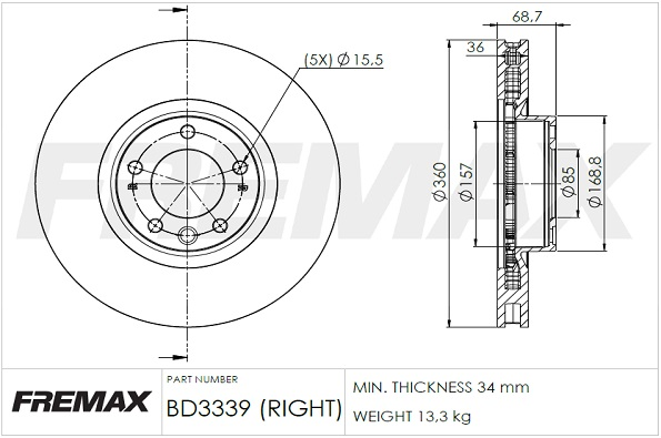 спирачен диск FREMAX              