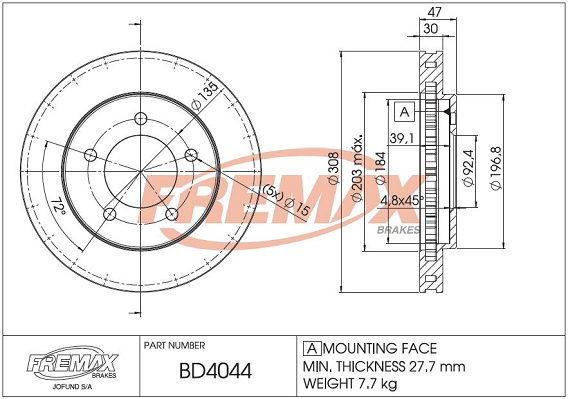 спирачен диск FREMAX              