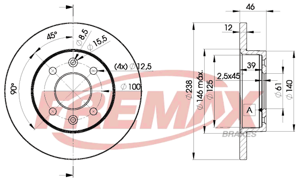 спирачен диск FREMAX              