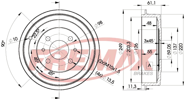 спирачен барабан FREMAX              