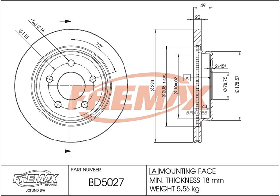 спирачен диск FREMAX              