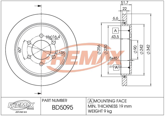 спирачен диск FREMAX              