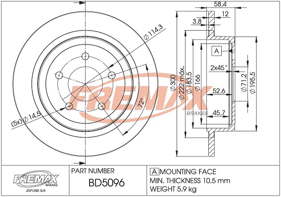 спирачен диск FREMAX              