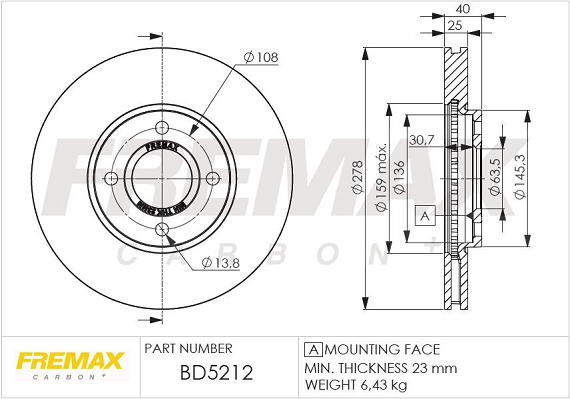 спирачен диск FREMAX              