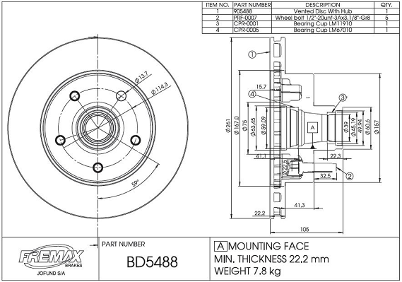 спирачен диск FREMAX              