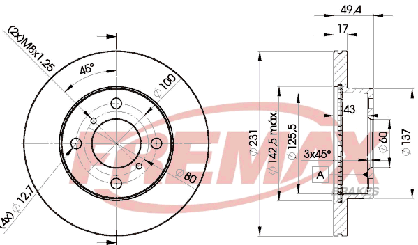 спирачен диск FREMAX              