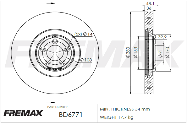 спирачен диск FREMAX              
