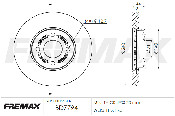 спирачен диск FREMAX              