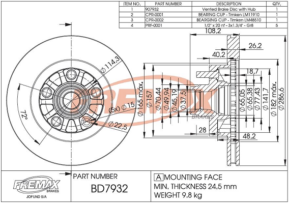 спирачен диск FREMAX              