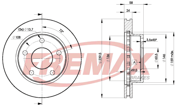 спирачен диск FREMAX              