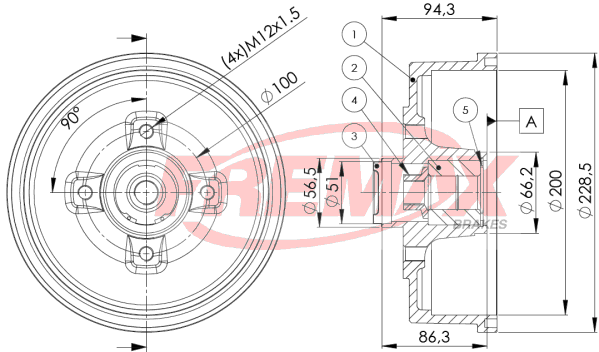 спирачен барабан FREMAX              