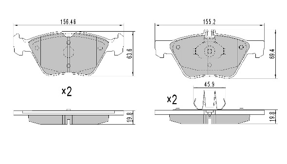 комплект спирачно феродо, дискови спирачки FREMAX              
