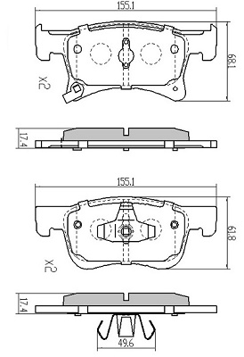 комплект спирачно феродо, дискови спирачки FREMAX              
