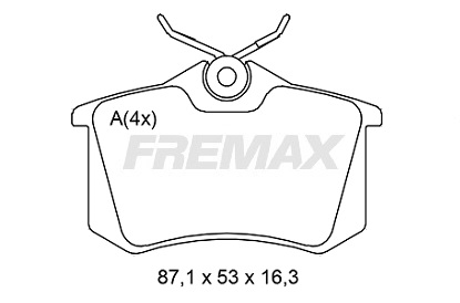 комплект спирачно феродо, дискови спирачки FREMAX              