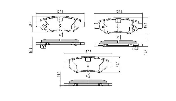 комплект спирачно феродо, дискови спирачки FREMAX              