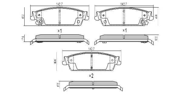 комплект спирачно феродо, дискови спирачки FREMAX              