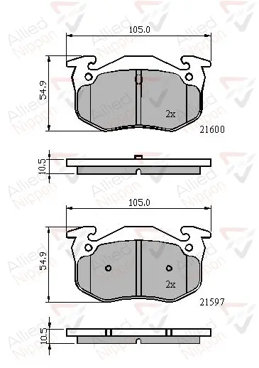 комплект спирачно феродо, дискови спирачки COMLINE             
