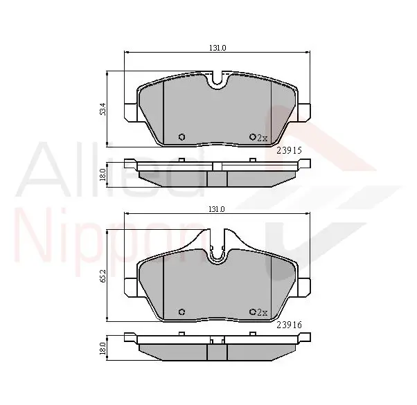 комплект спирачно феродо, дискови спирачки COMLINE             