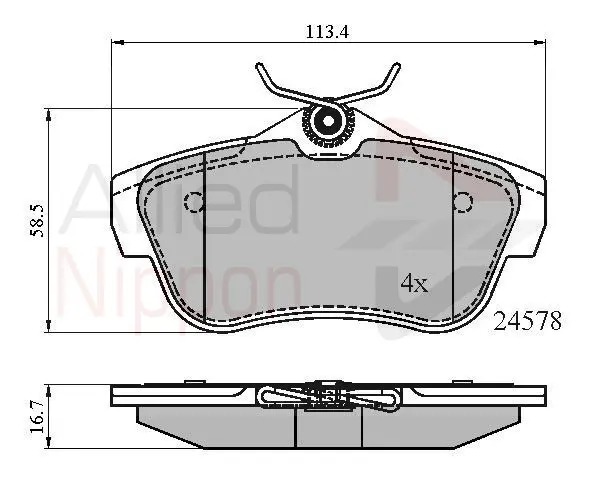 комплект спирачно феродо, дискови спирачки COMLINE             