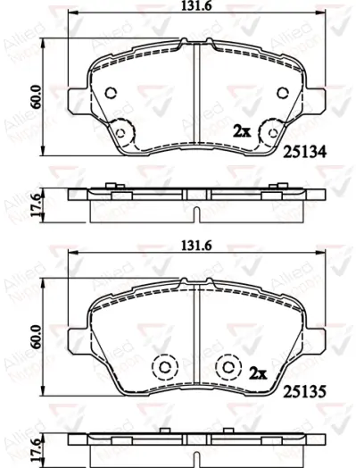 комплект спирачно феродо, дискови спирачки COMLINE             