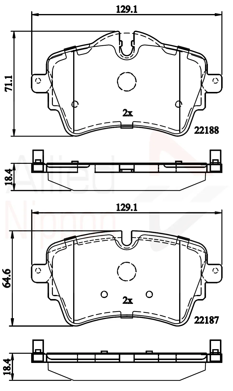 комплект спирачно феродо, дискови спирачки COMLINE             
