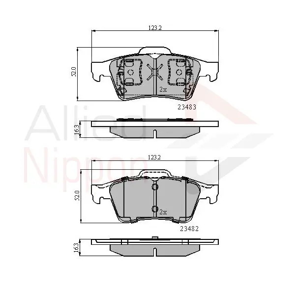 комплект спирачно феродо, дискови спирачки COMLINE             