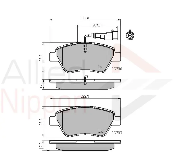 комплект спирачно феродо, дискови спирачки COMLINE             