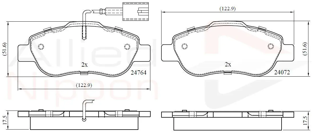 комплект спирачно феродо, дискови спирачки COMLINE             