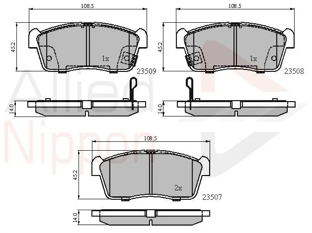 комплект спирачно феродо, дискови спирачки COMLINE             