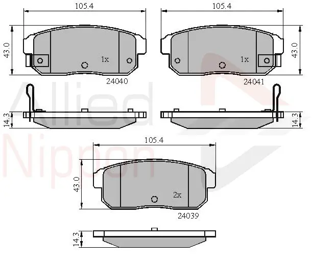 комплект спирачно феродо, дискови спирачки COMLINE             
