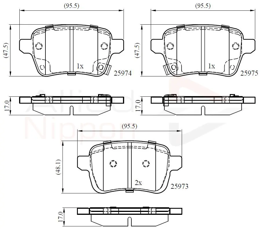 комплект спирачно феродо, дискови спирачки COMLINE             