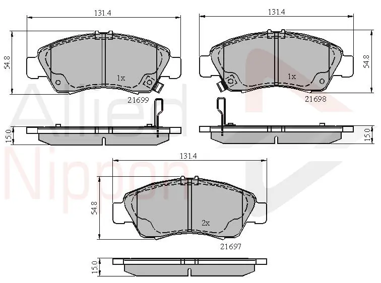 комплект спирачно феродо, дискови спирачки COMLINE             