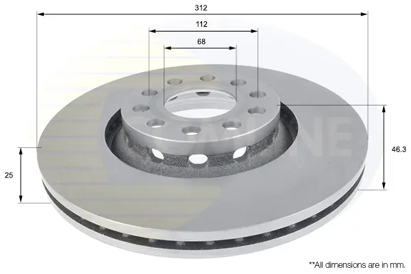Спирачни дискове за Volkswagen PASSAT (3B3) 1.8 T 4motion ADC1431V COMLINE             