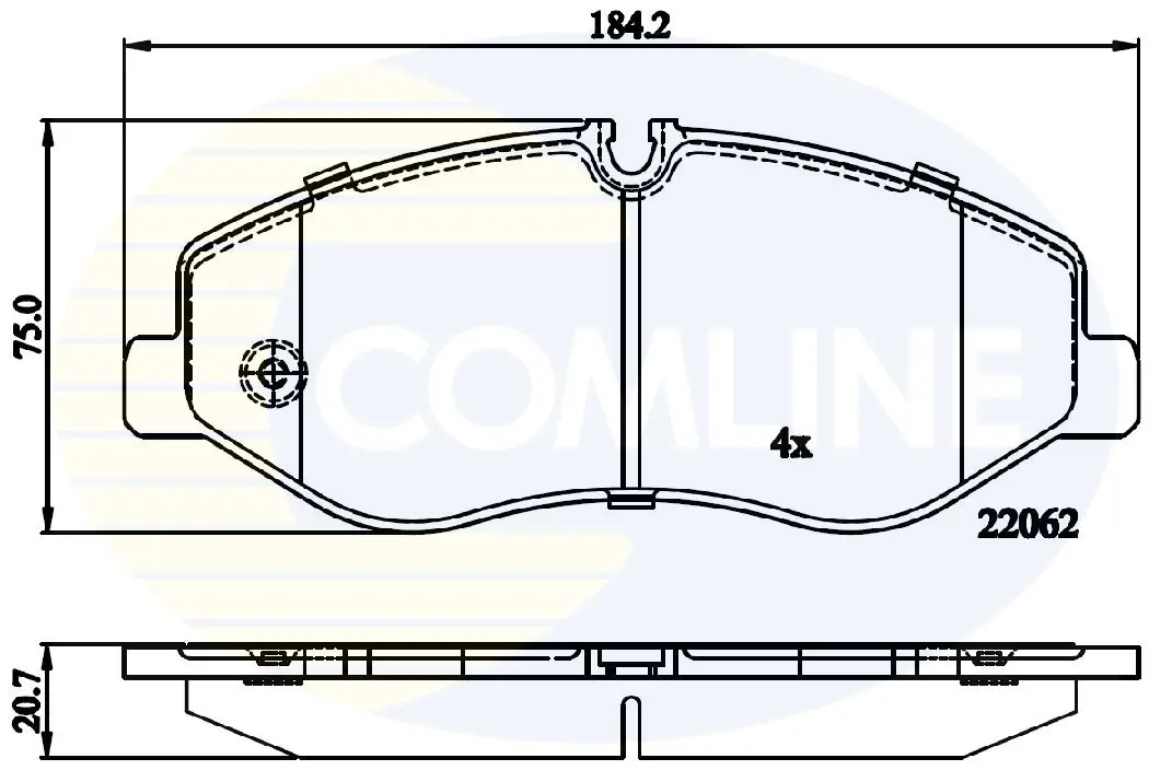 комплект спирачно феродо, дискови спирачки COMLINE             