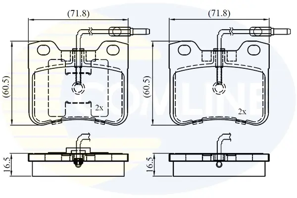комплект спирачно феродо, дискови спирачки COMLINE             