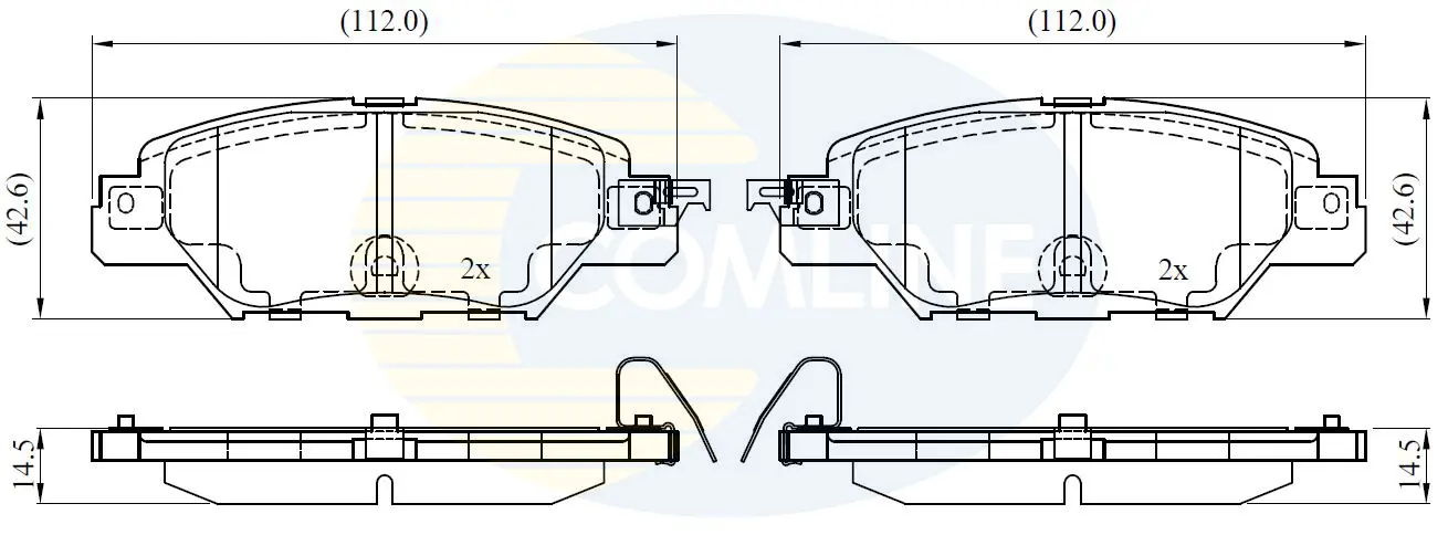 комплект спирачно феродо, дискови спирачки COMLINE             