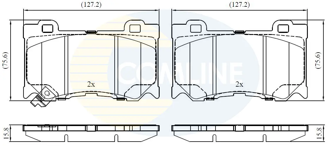комплект спирачно феродо, дискови спирачки COMLINE             