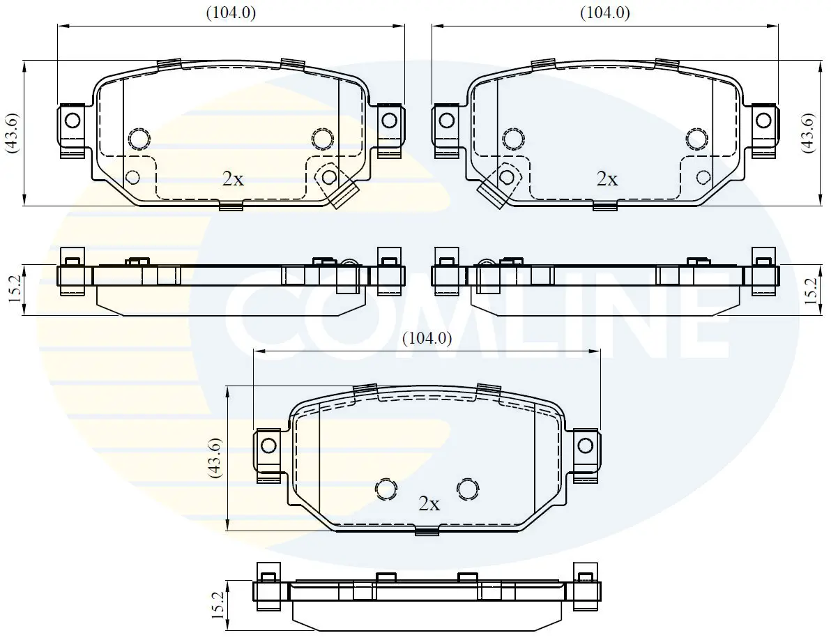 комплект спирачно феродо, дискови спирачки COMLINE             