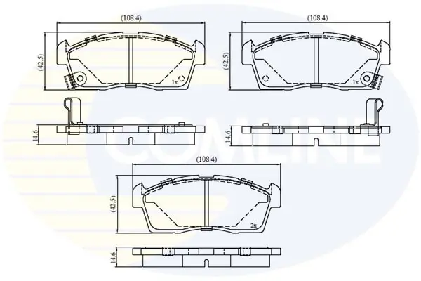 комплект спирачно феродо, дискови спирачки COMLINE             
