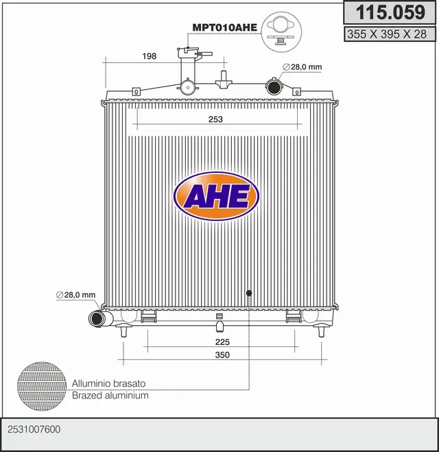 радиатор, охлаждане на двигателя AHE                 