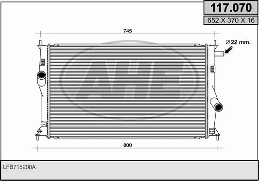 радиатор, охлаждане на двигателя AHE                 